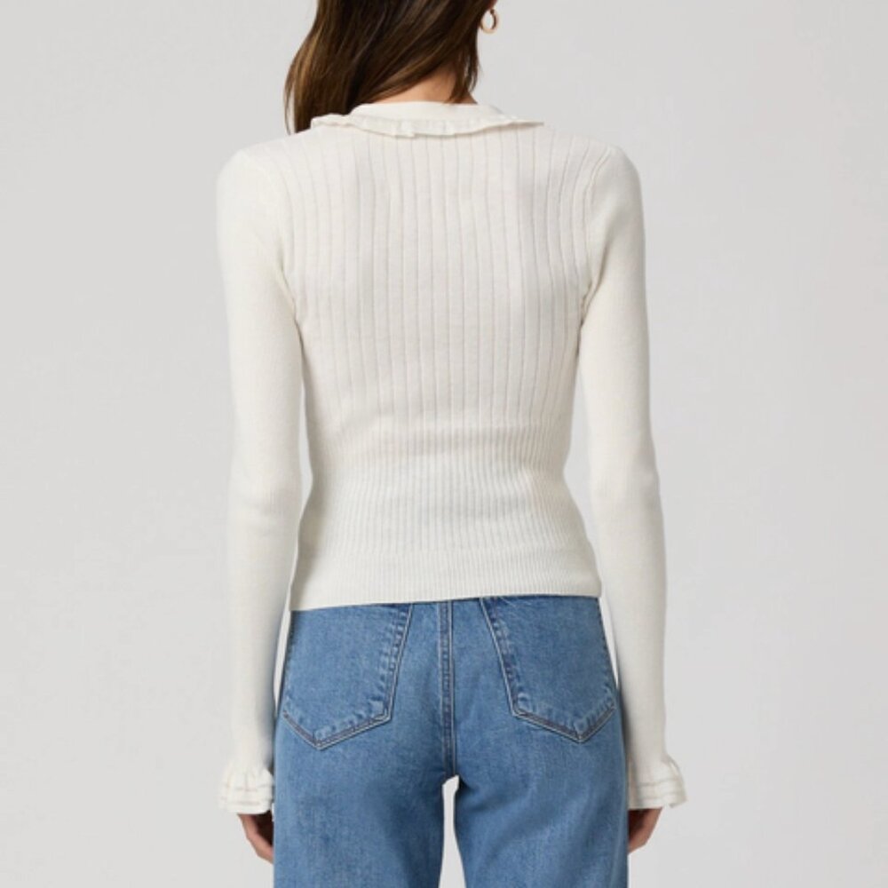 PAIGE Cream Ruffle Cardigan - Picture 3 of 3
